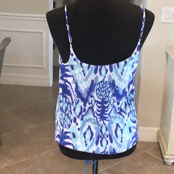 Lilly Pulitzer top, adjustable straps, blue/white/pale purple, lavender, size XS - Picture 5 of 8